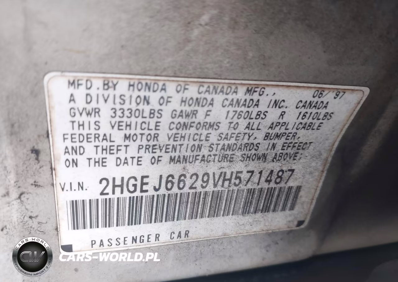 1997 Honda Civic Dx VIN:2HGEJ6629VH571487 - 9