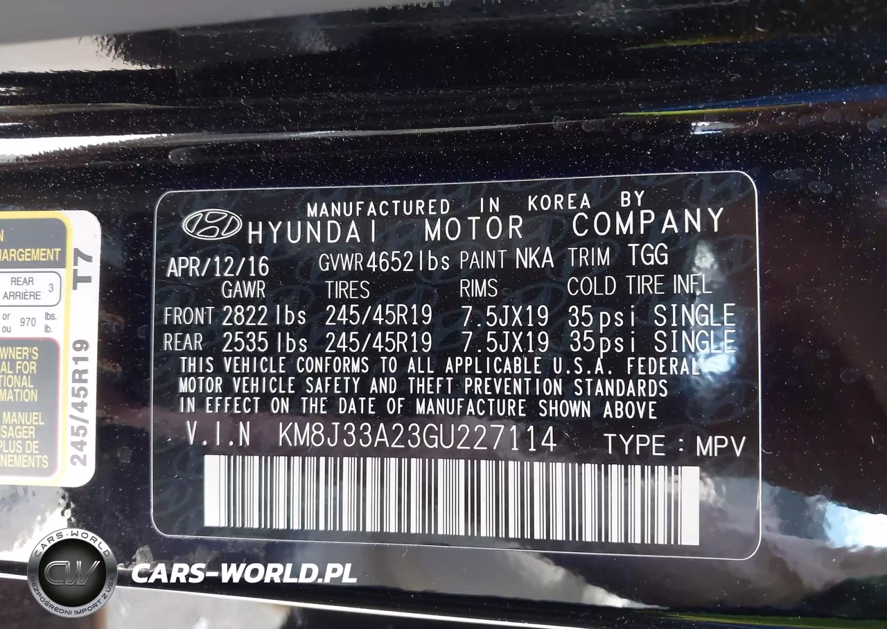 2016 Hyundai Tucson Sport VIN:KM8J33A23GU227114 - 9