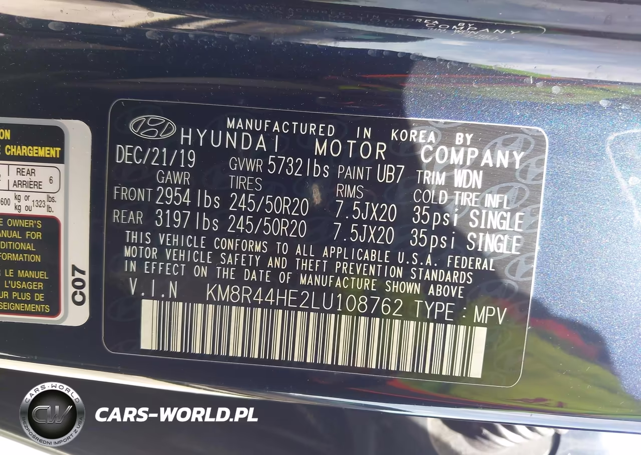 2020 Hyundai Palisade Sel VIN:KM8R44HE2LU108762 - 9