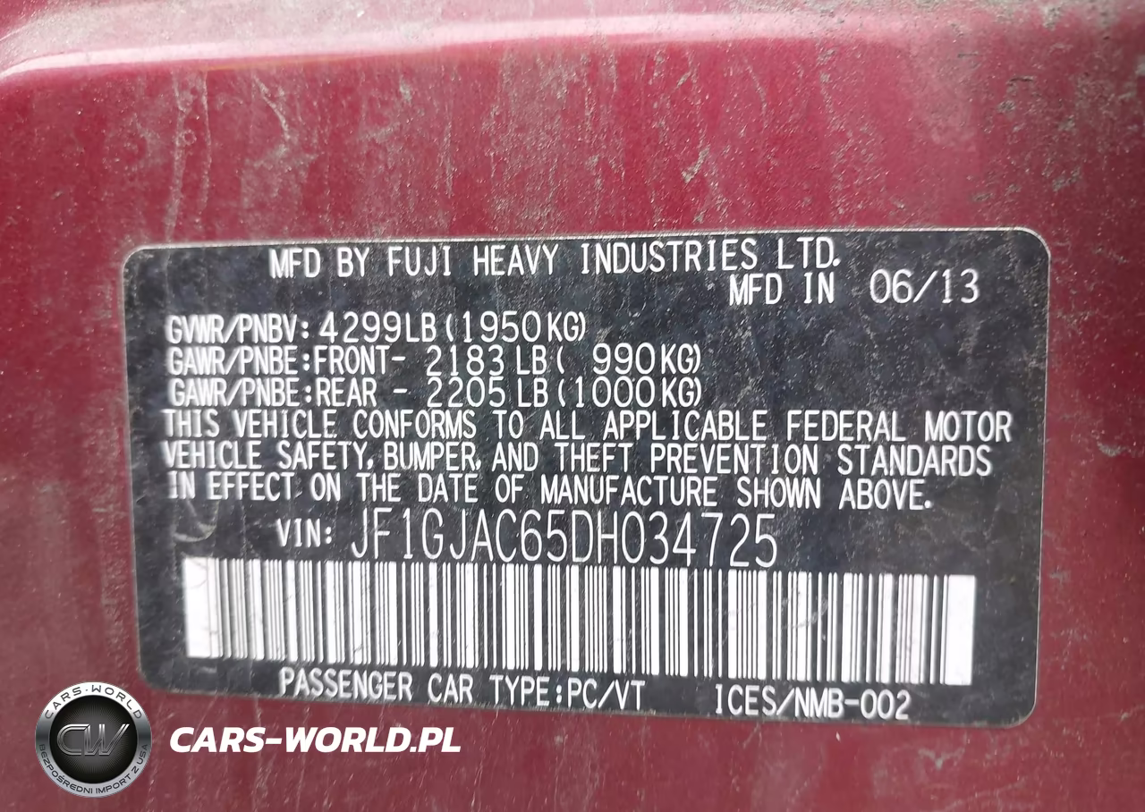 2013 Subaru Impreza 2.0I Premium VIN:JF1GJAC65DH034725 - 9
