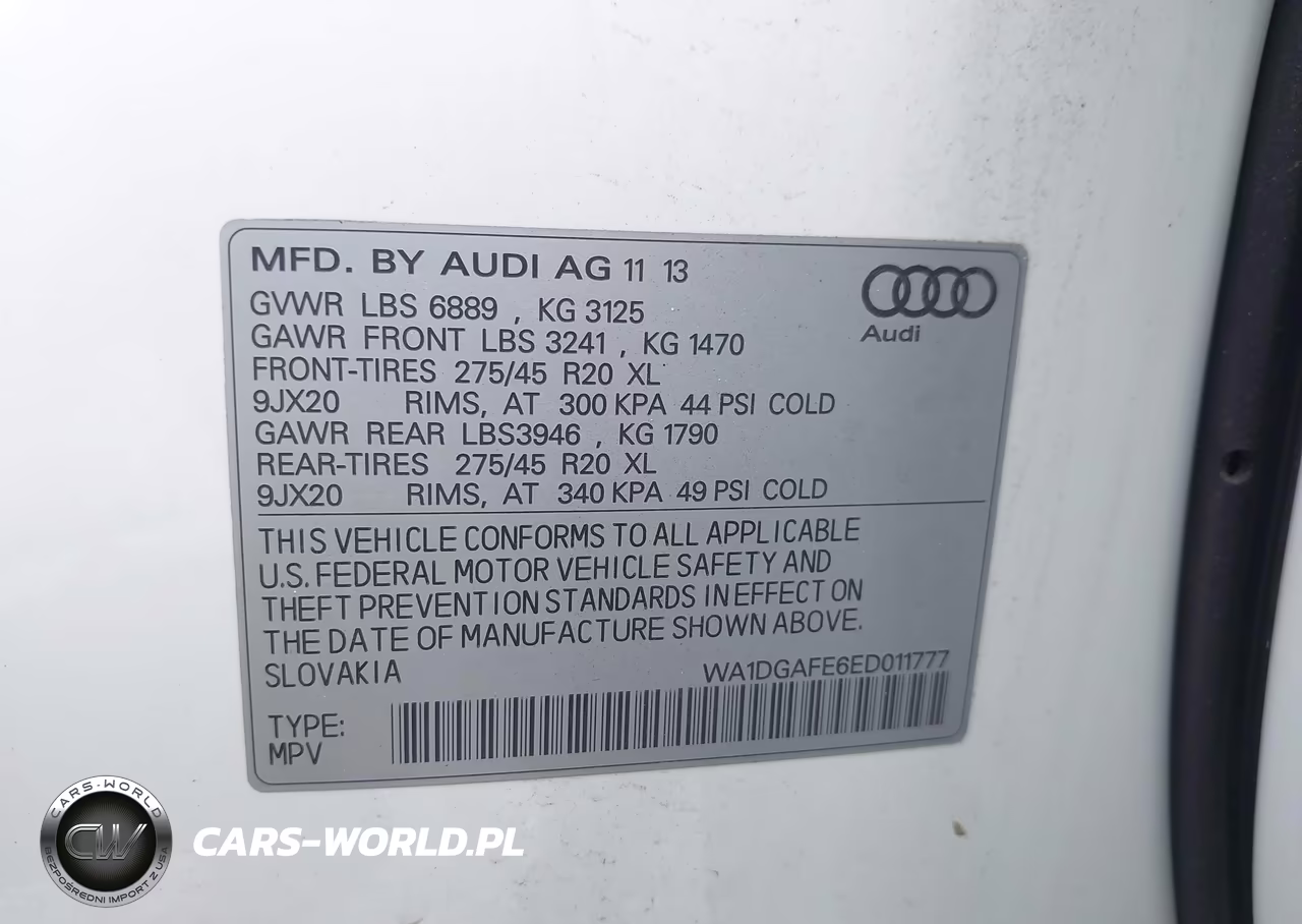2014 Audi Q7 3.0T S Line Prestige VIN:WA1DGAFE6ED011777 - 9
