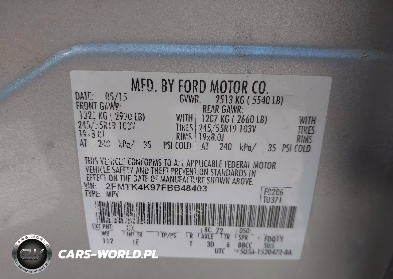2015 Ford Edge Titanium VIN:2FMTK4K97FBB48403 - 9