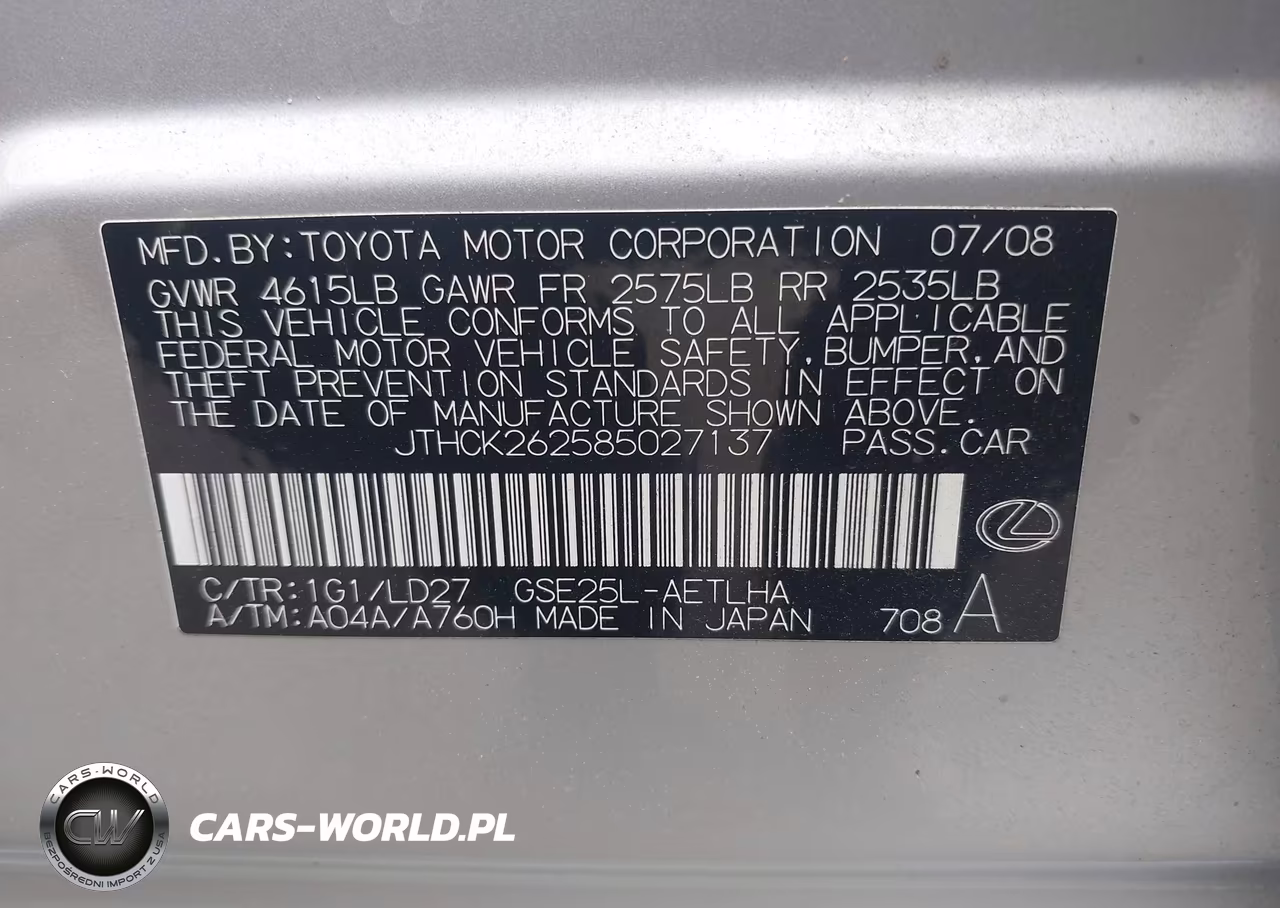 2008 Lexus Is 250 VIN:JTHCK262585027137 - 9