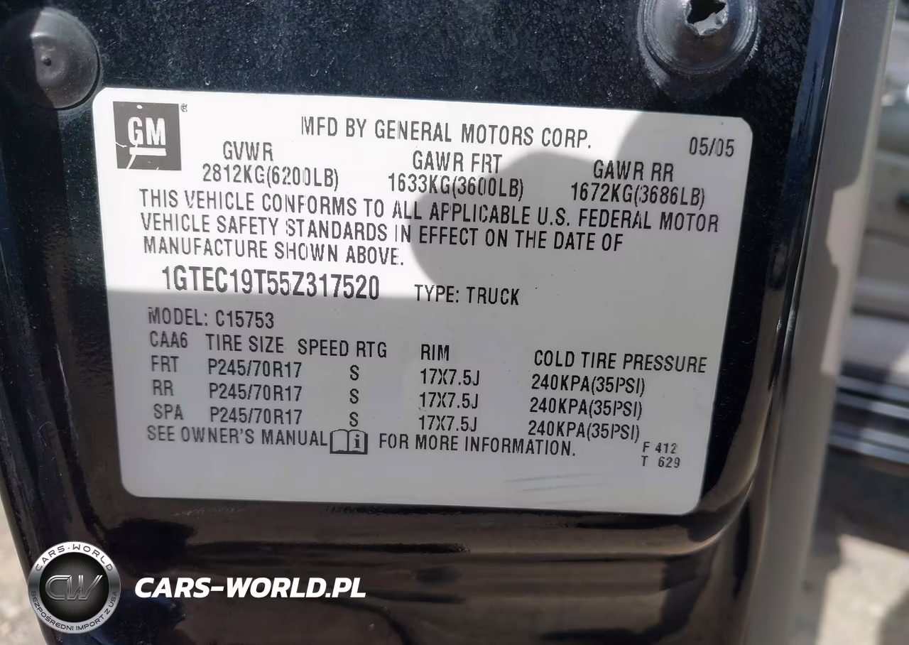 2005 GMC Sierra 1500 Slt VIN:1GTEC19T55Z317520 - 9