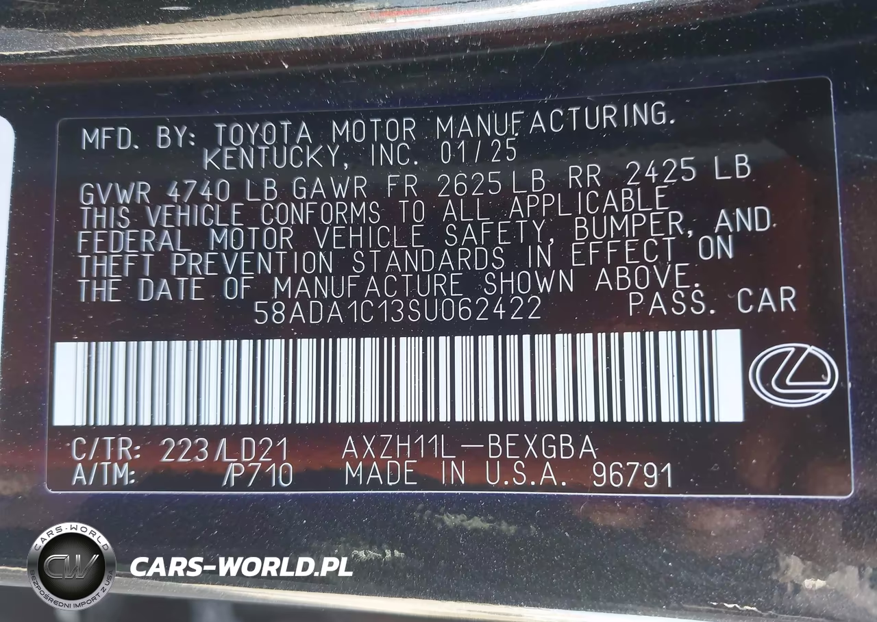 2025 Lexus Es 300H VIN:58ADA1C13SU062422 - 9