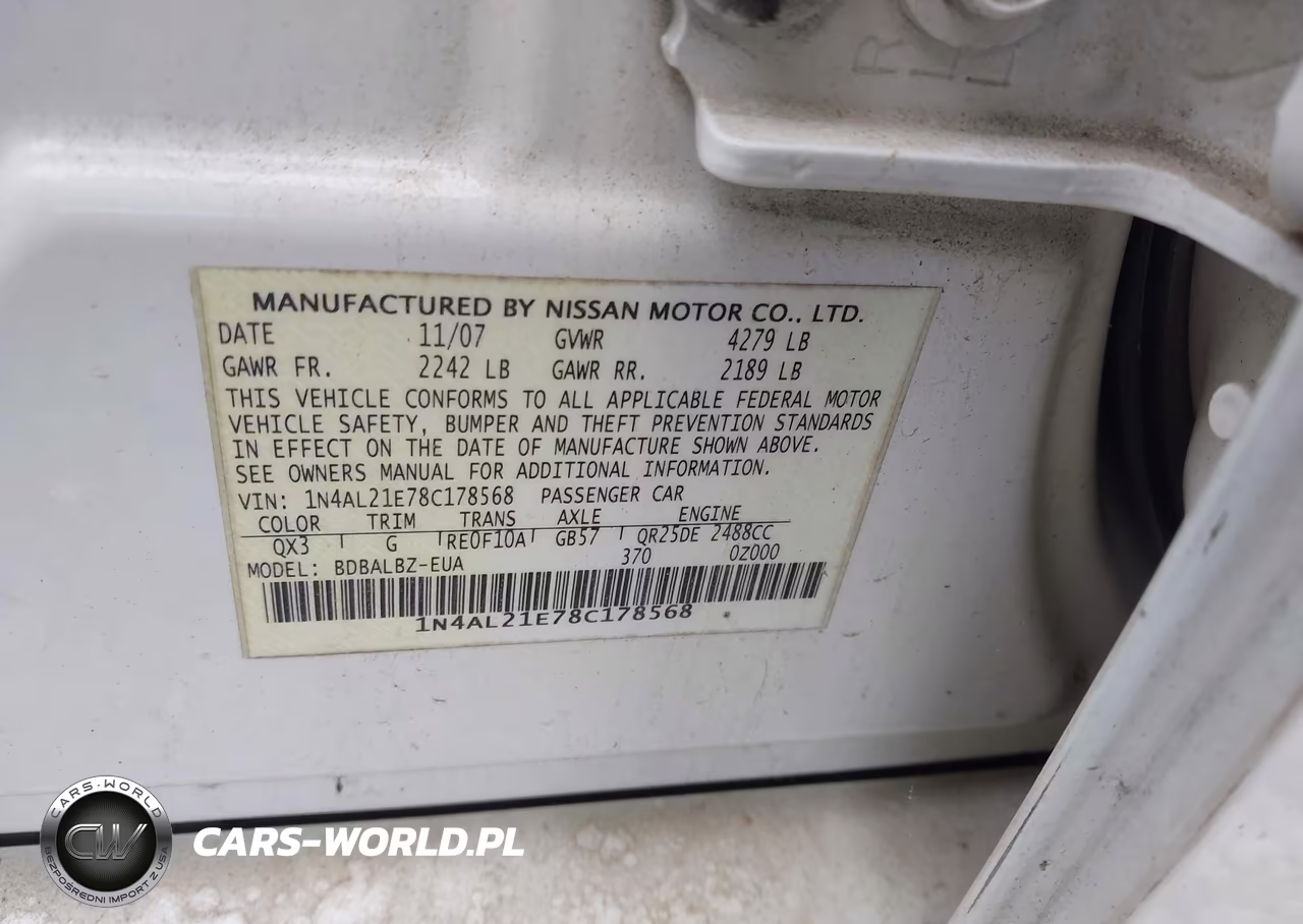 2008 Nissan Altima 2.5 S VIN:1N4AL21E78C178568 - 9