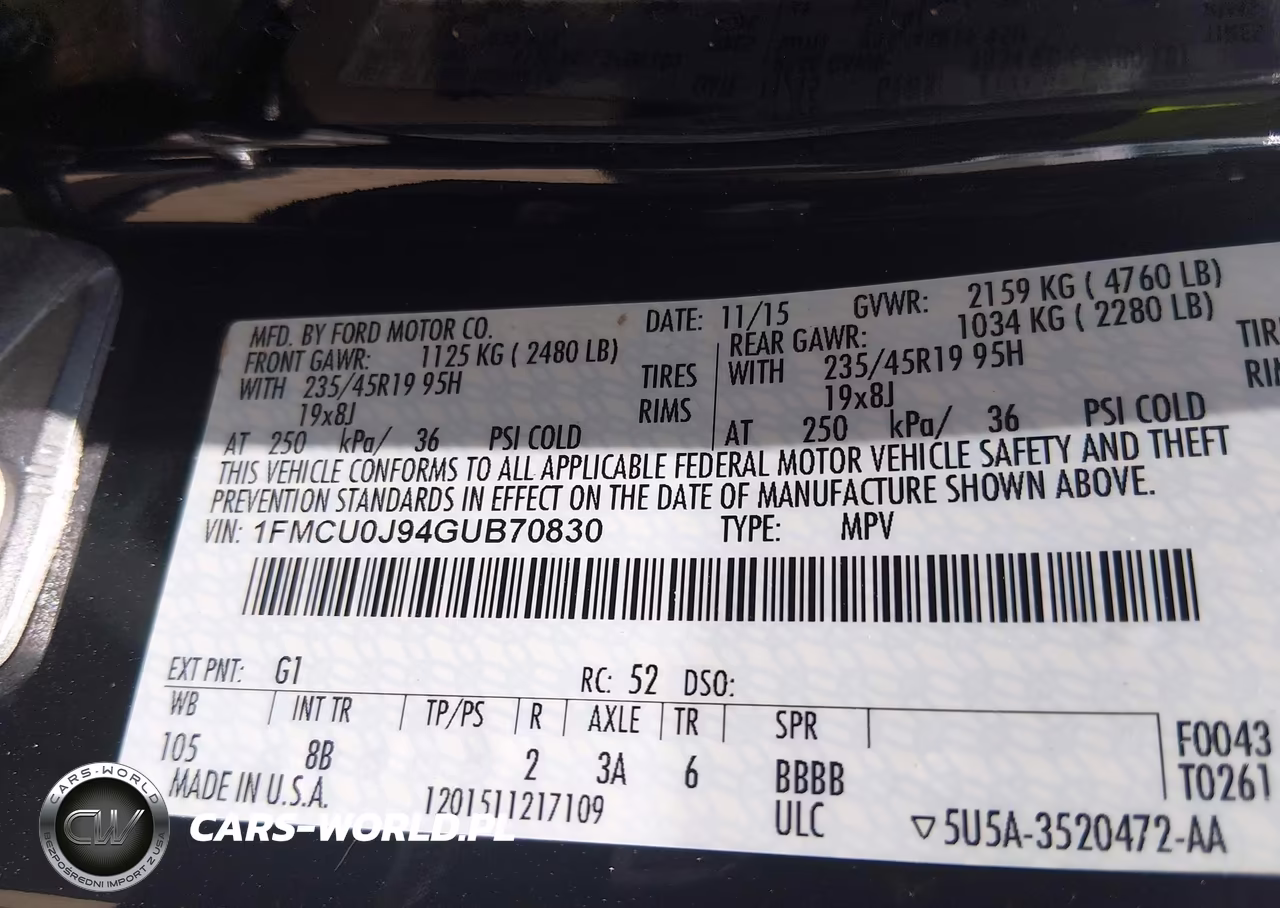 2016 Ford Escape Titanium VIN:1FMCU0J94GUB70830 - 9