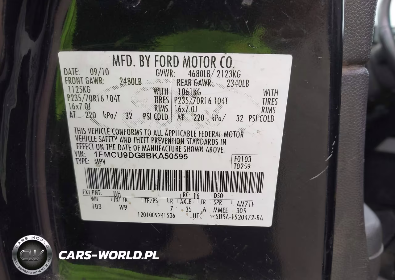 2011 Ford Escape Xlt VIN:1FMCU9DG8BKA50595 - 9
