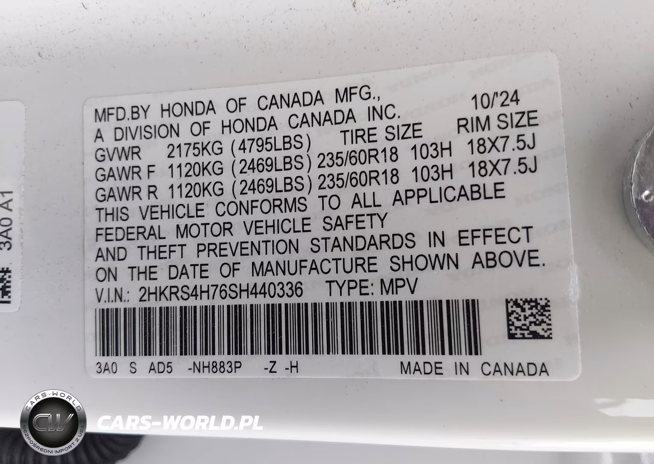 2025 Honda Cr-V Ex-L Awd VIN:2HKRS4H76SH440336 - 9