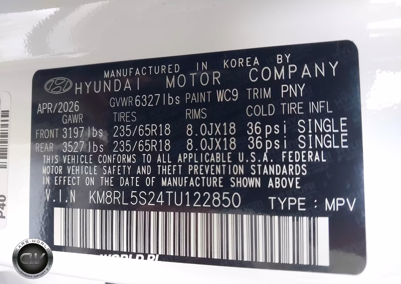 2026 Hyundai Palisade Sel 8P VIN:KM8RL5S24TU122850 - 9