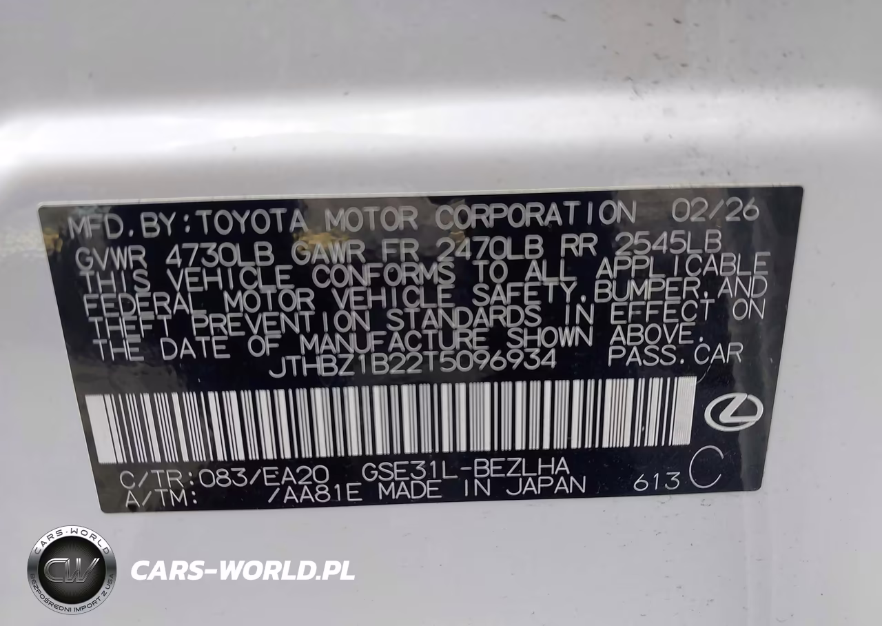2026 Lexus Is 350 F Sport Design VIN:JTHBZ1B22T5096934 - 9