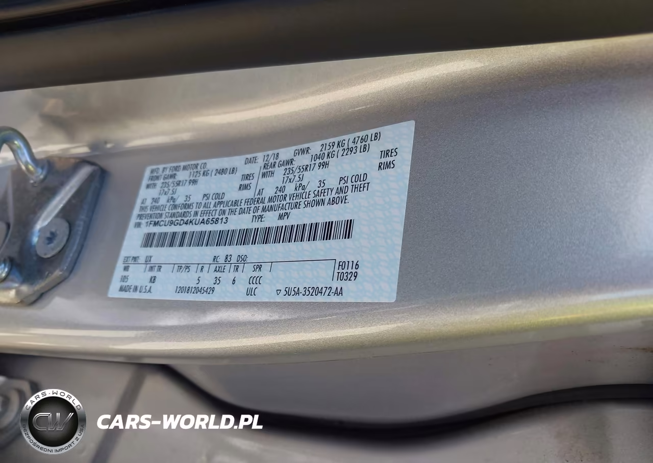2019 Ford Escape Se VIN:1FMCU9GD4KUA65813 - 9