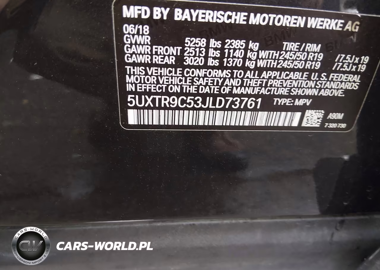 2018 BMW X3 xDrive30I VIN:5UXTR9C53JLD73761 - 9