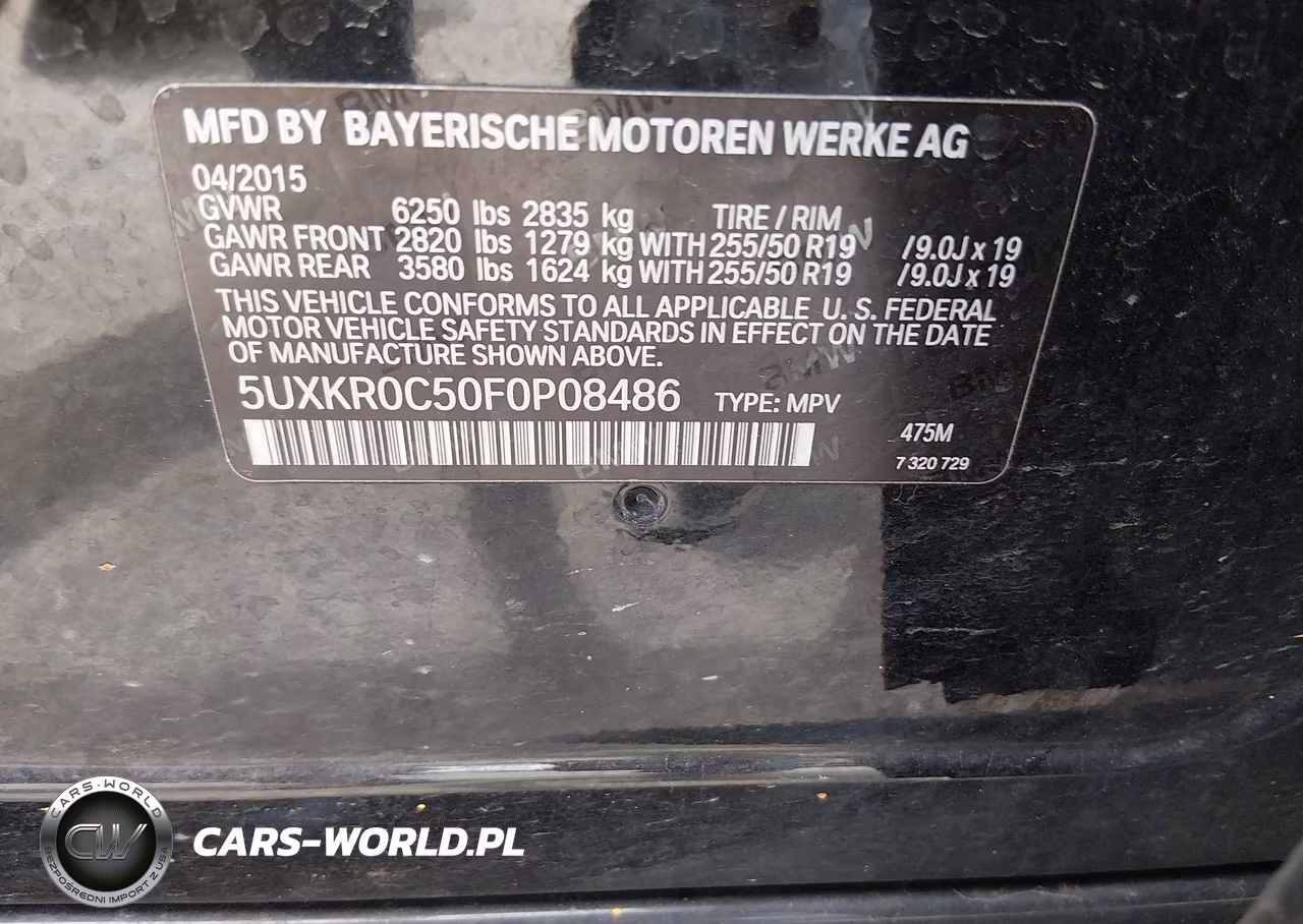 2015 BMW X5 xDrive35I VIN:5UXKR0C50F0P08486 - 9