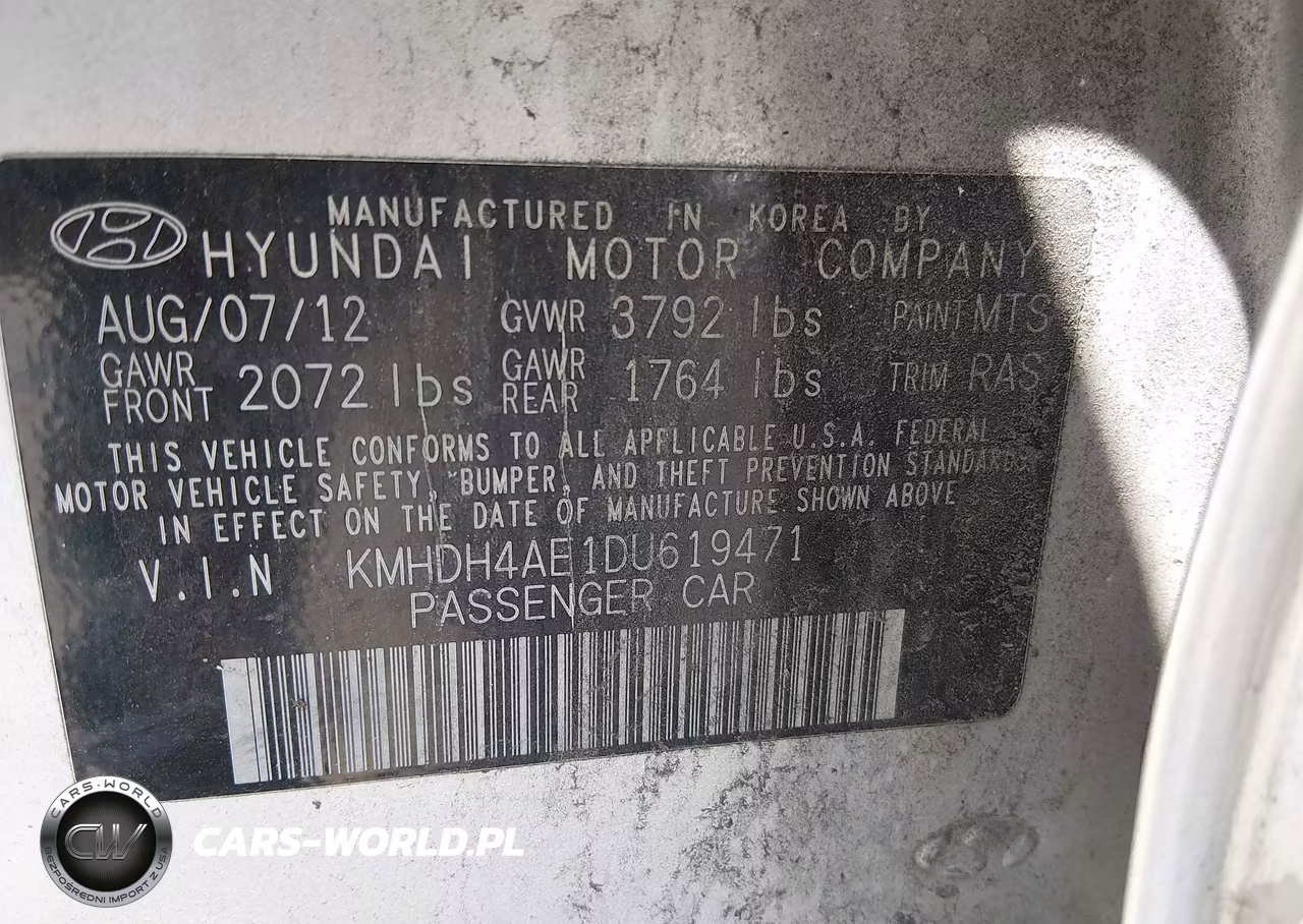 2013 Hyundai Elantra Limited VIN:KMHDH4AE1DU619471 - 9