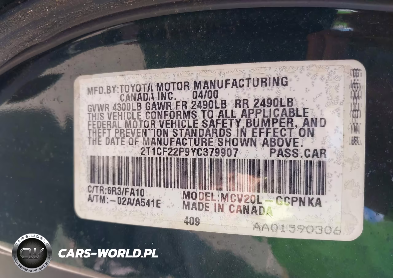 2000 Toyota Camry Solara Se V6 VIN:2T1CF22P9YC379907 - 9