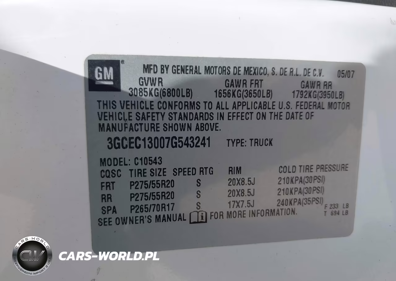 2007 Chevrolet Silverado 1500 Ltz VIN:3GCEC13007G543241 - 9