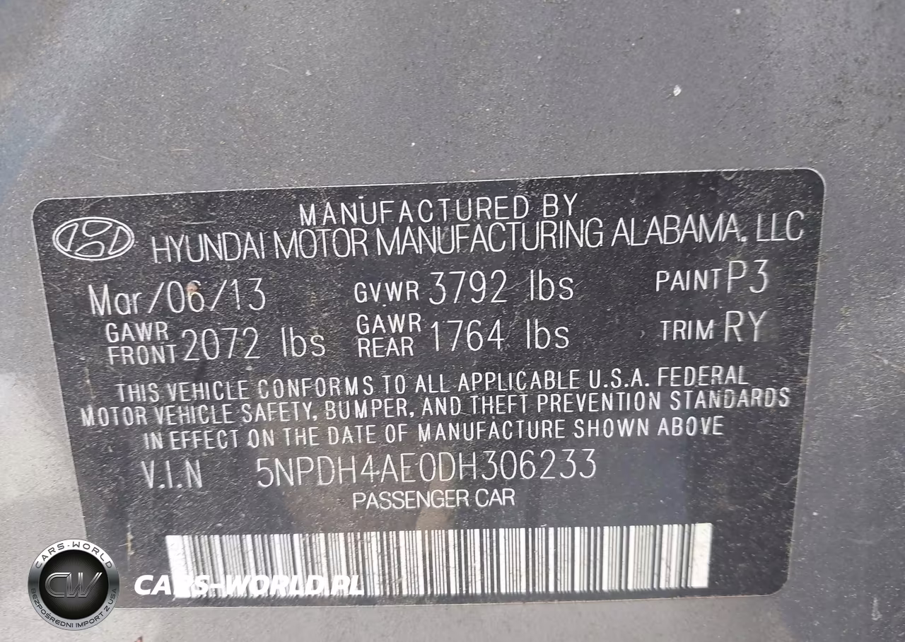 2013 Hyundai Elantra Limited VIN:5NPDH4AE0DH306233 - 9