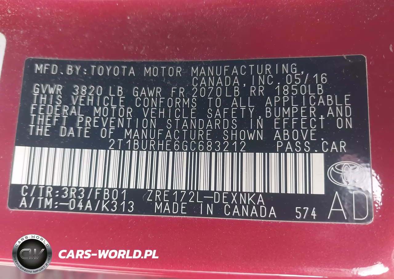 2016 Toyota Corolla Le VIN:2T1BURHE6GC683212 - 9