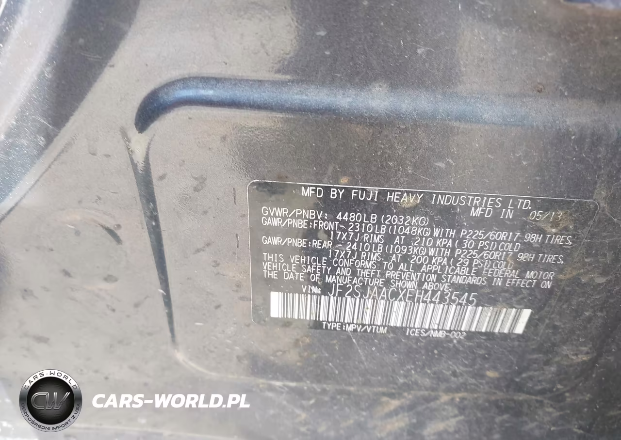 2014 Subaru Forester 2.5I VIN:JF2SJAACXEH443545 - 9