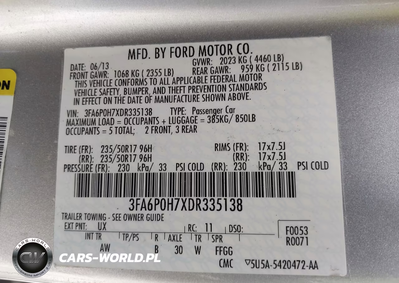 2013 Ford Fusion Se VIN:3FA6P0H7XDR335138 - 9