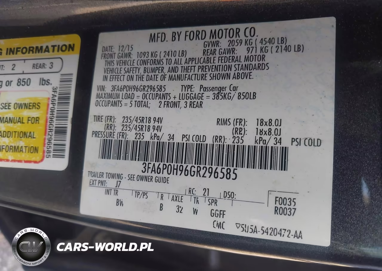 2016 Ford Fusion Se VIN:3FA6P0H96GR296585 - 9