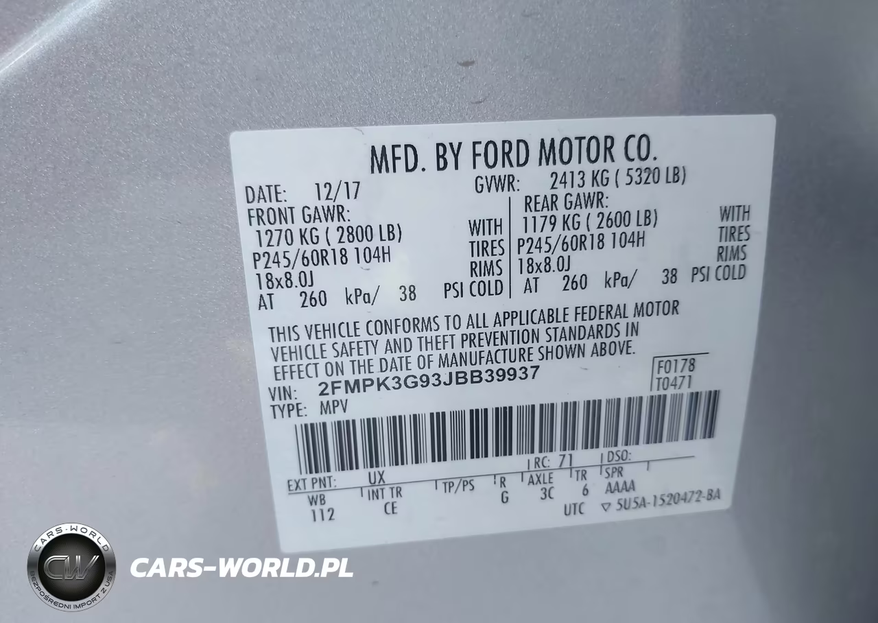 2018 Ford Edge Se VIN:2FMPK3G93JBB39937 - 9