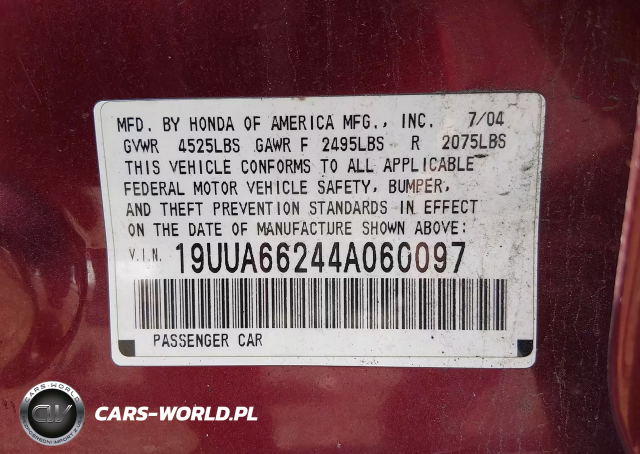 2004 Acura Tl VIN:19UUA66244A060097 - 9