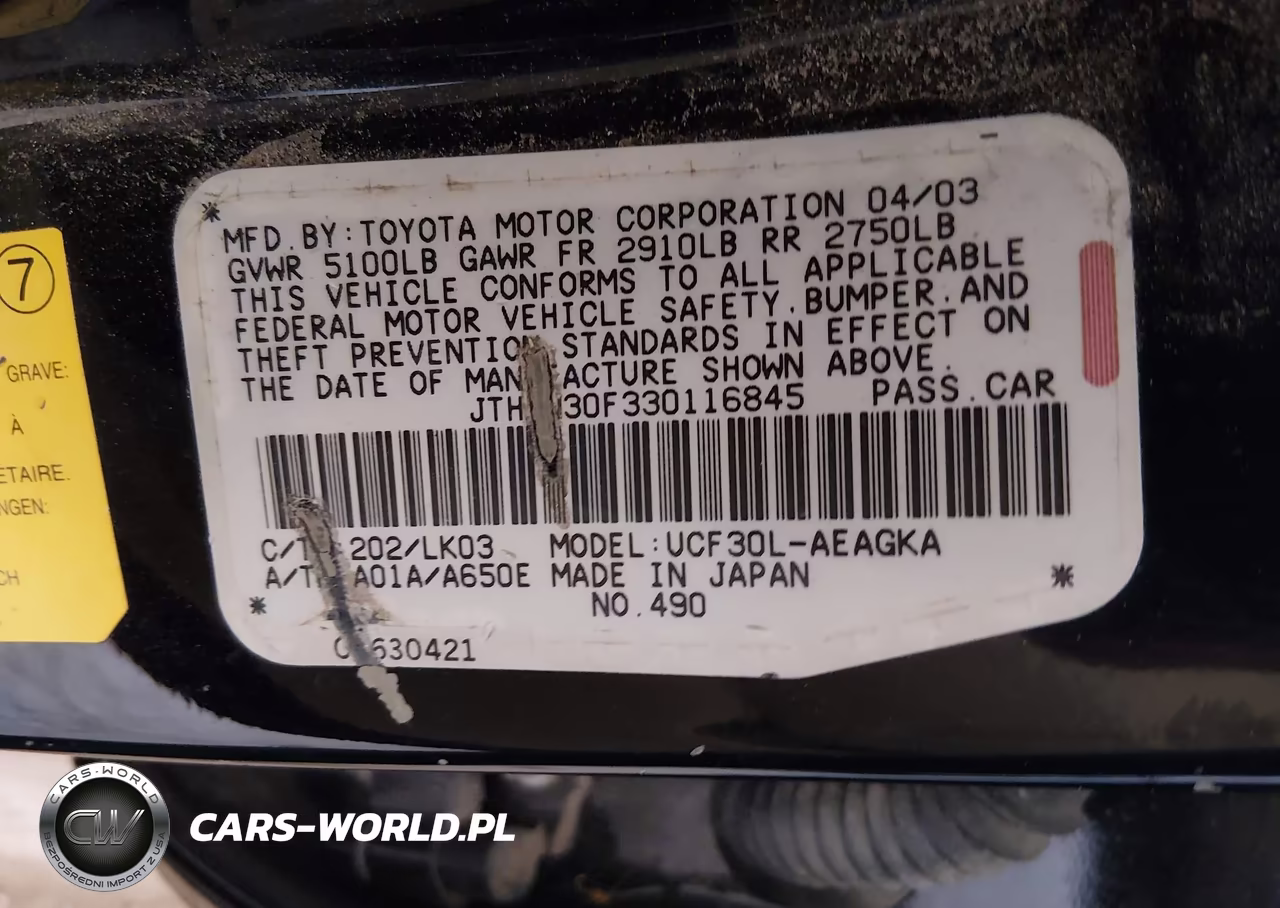 2003 Lexus Ls 430 VIN:JTHBN30F330116845 - 9