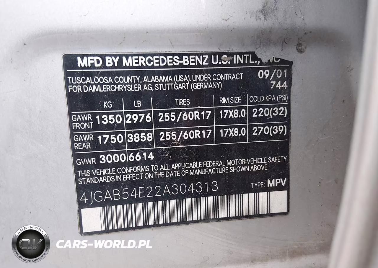2002 Mercedes-Benz Ml 320 VIN:4JGAB54E22A304313 - 9
