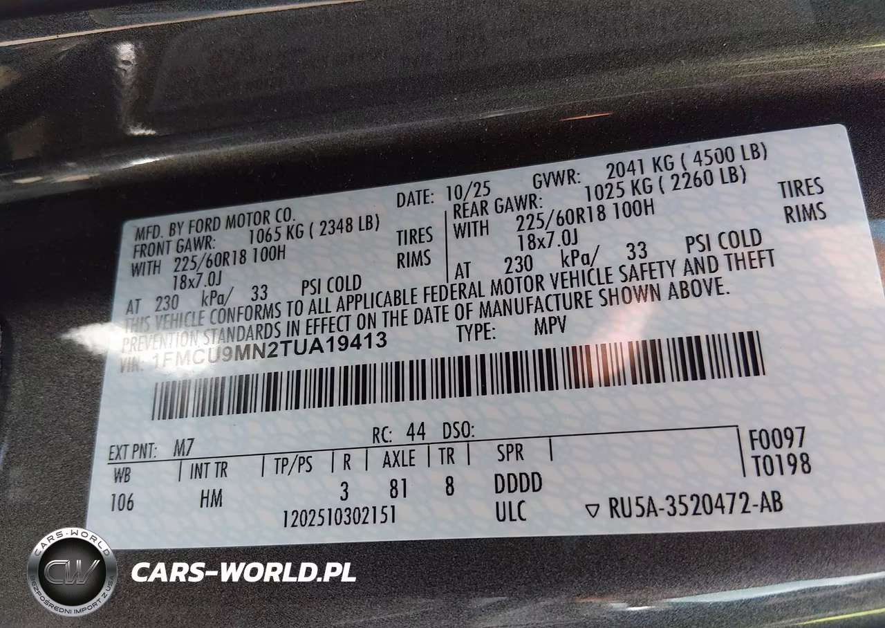 2026 Ford Escape St-Line VIN:1FMCU9MN2TUA19413 - 9
