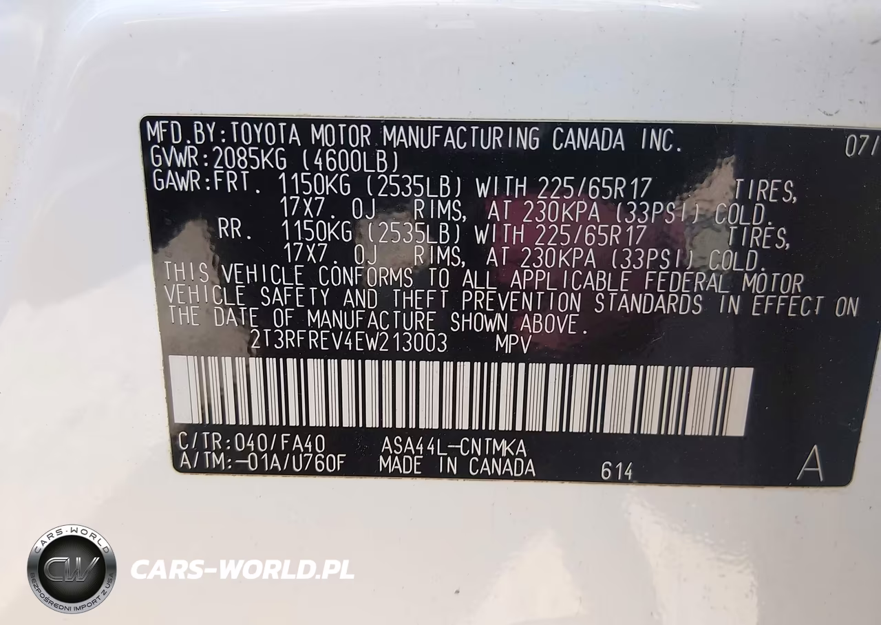 2014 Toyota Rav4 Xle VIN:2T3RFREV4EW213003 - 9