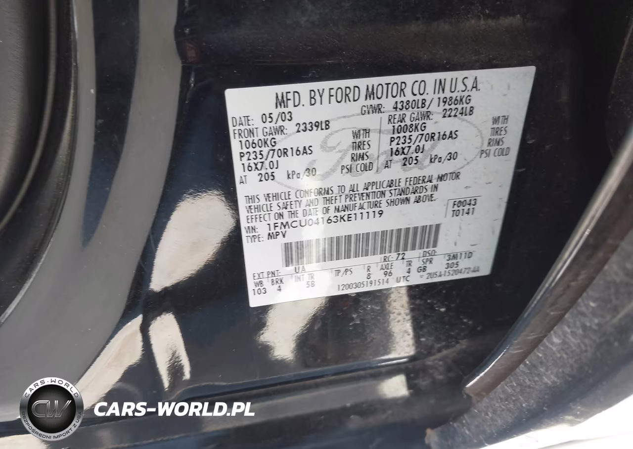 2003 Ford Escape Limited VIN:1FMCU04163KE11119 - 9