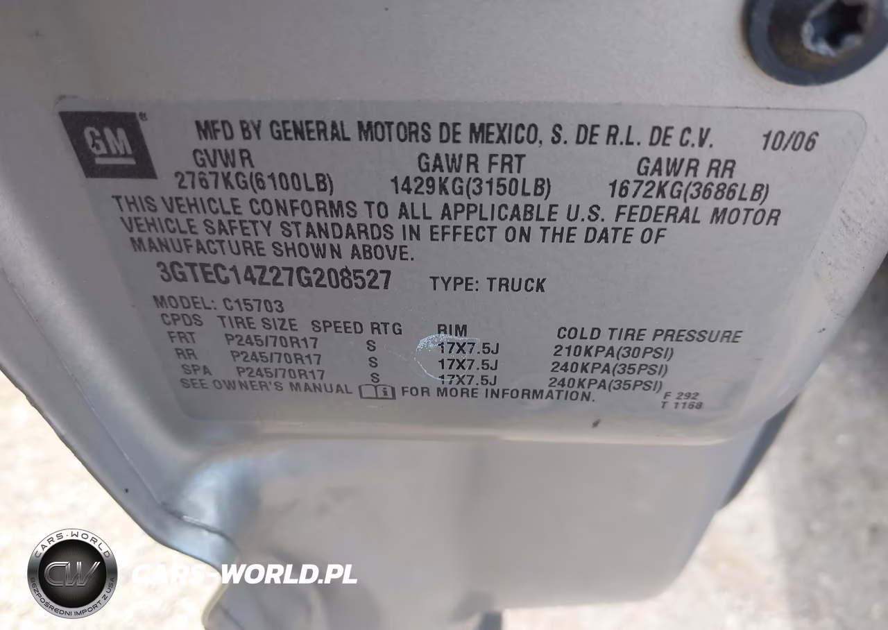 2007 GMC Sierra 1500 Classic Sle1 VIN:3GTEC14Z27G208527 - 9