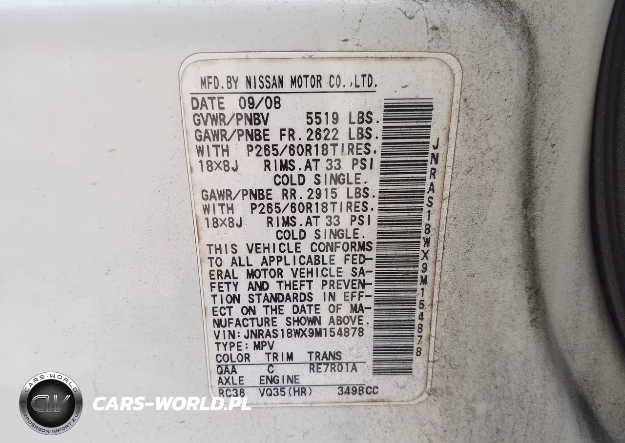 2009 Infiniti Fx35 VIN:JNRAS18WX9M154878 - 9