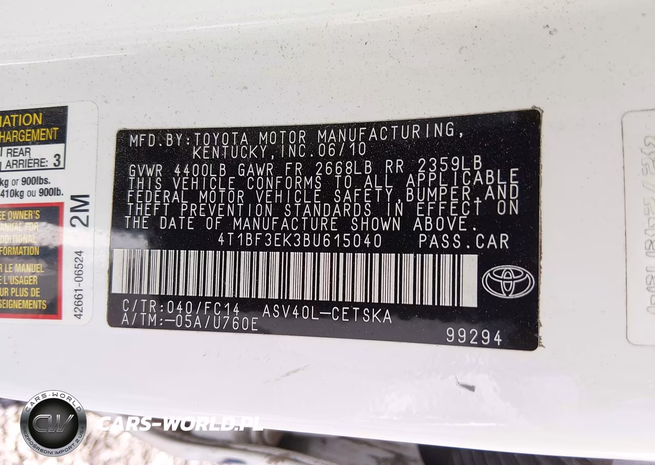 2011 Toyota Camry Se VIN:4T1BF3EK3BU615040 - 9
