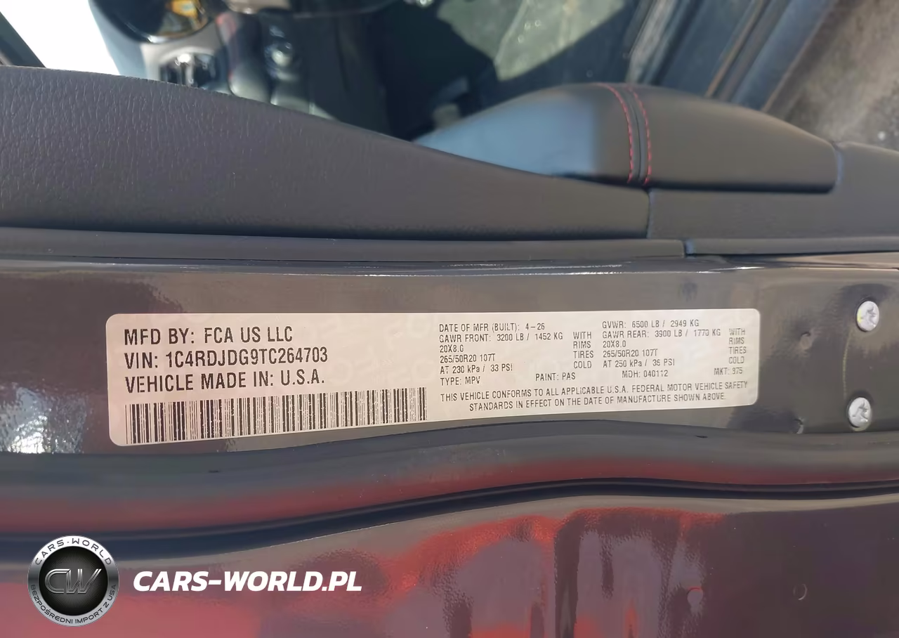 2026 Dodge Durango Gt Awd VIN:1C4RDJDG9TC264703 - 9