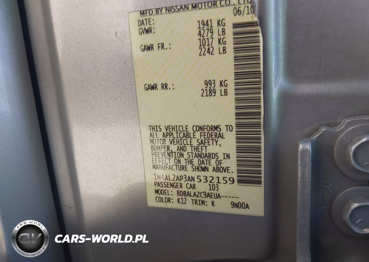 2010 Nissan Altima 2.5 VIN:1N4AL2AP3AN532159 - 9