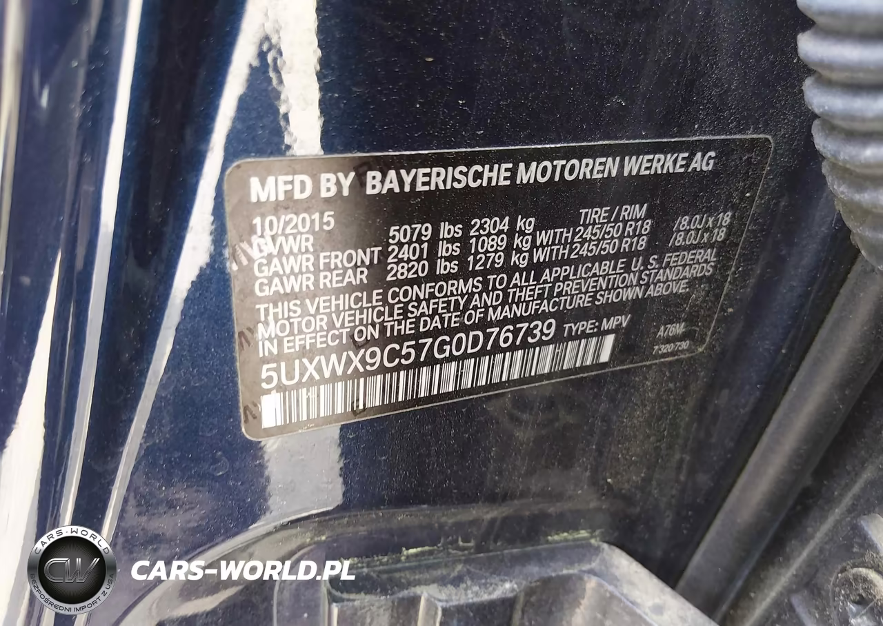 2016 BMW X3 xDrive28I VIN:5UXWX9C57G0D76739 - 9