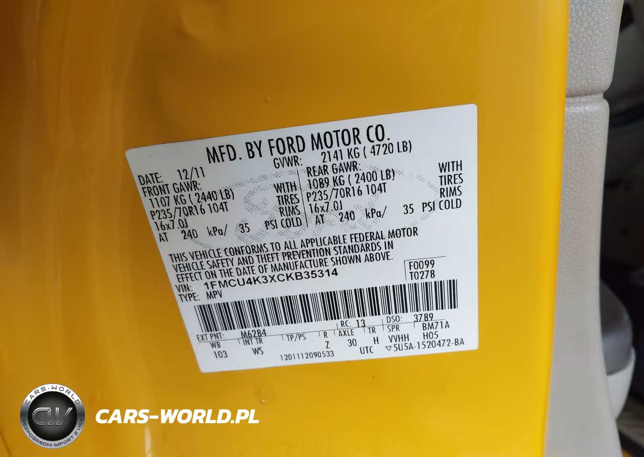 2012 Ford Escape Hybrid Limited VIN:1FMCU4K3XCKB35314 - 9