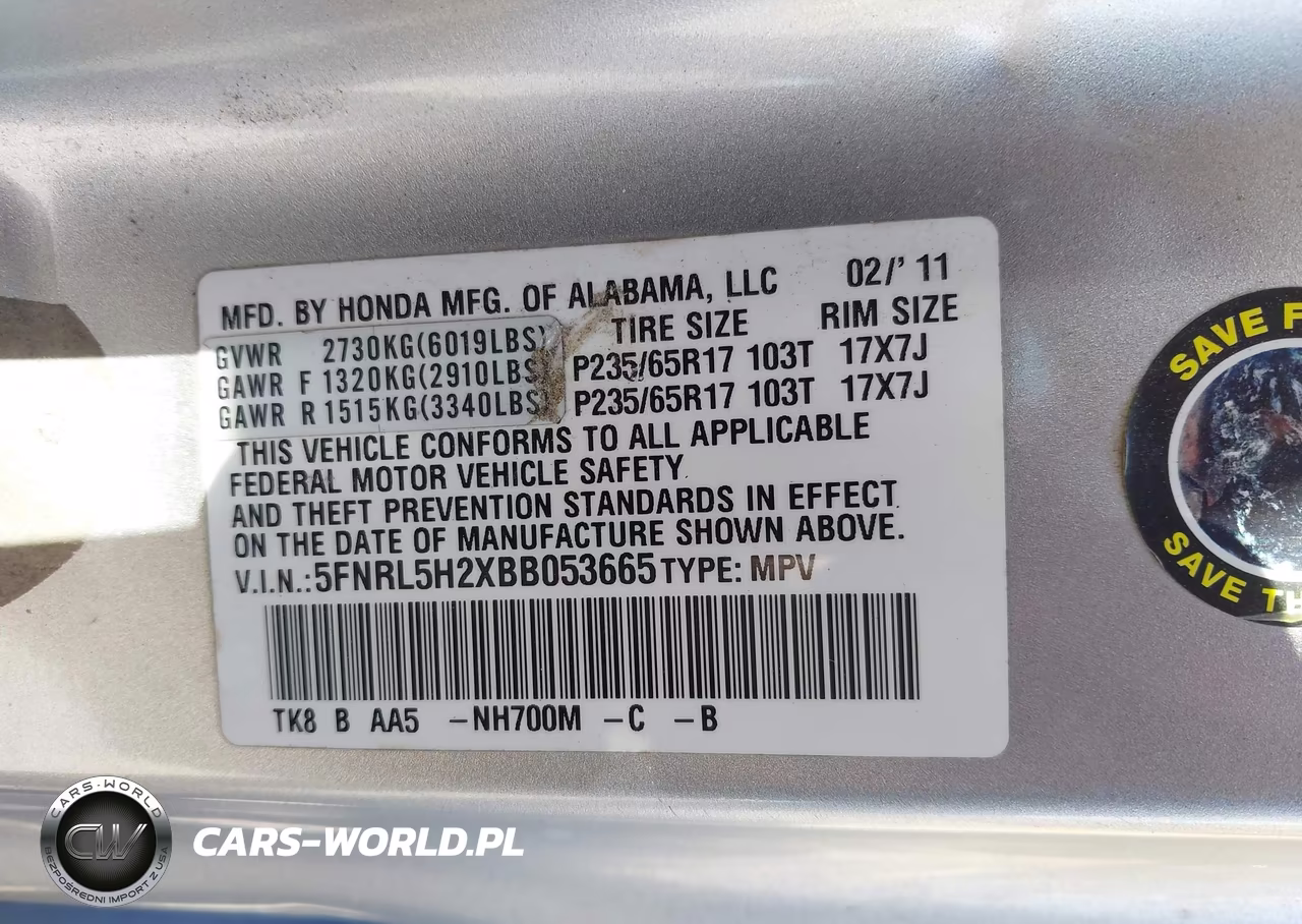 2011 Honda Odyssey Lx VIN:5FNRL5H2XBB053665 - 9