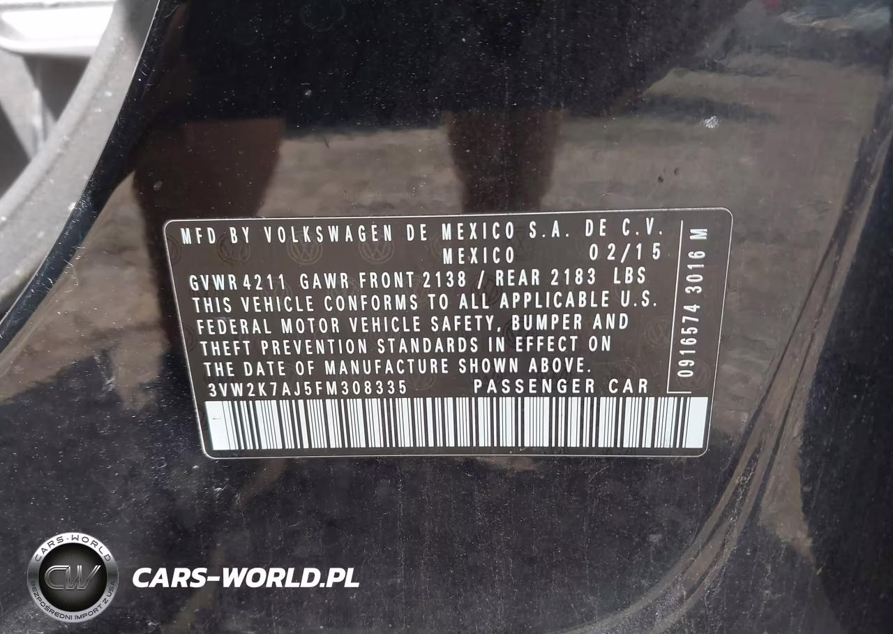 2015 Volkswagen Jetta 2.0L S VIN:3VW2K7AJ5FM308335 - 9
