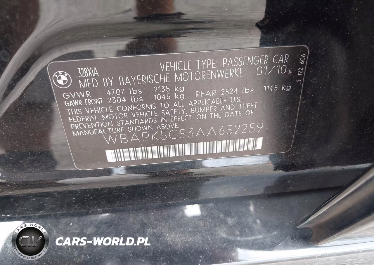 2010 BMW 328I xDrive VIN:WBAPK5C53AA652259 - 9