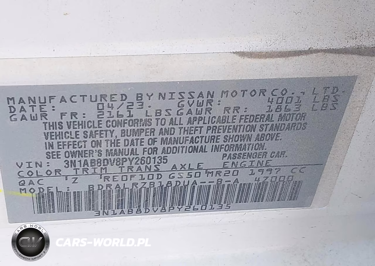 2023 Nissan Sentra Sr Xtronic Cvt VIN:3N1AB8DV8PY260135 - 9