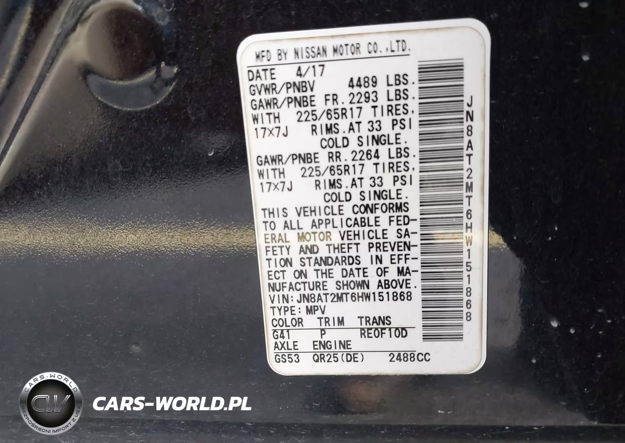 2017 Nissan Rogue Sv VIN:JN8AT2MT6HW151868 - 9