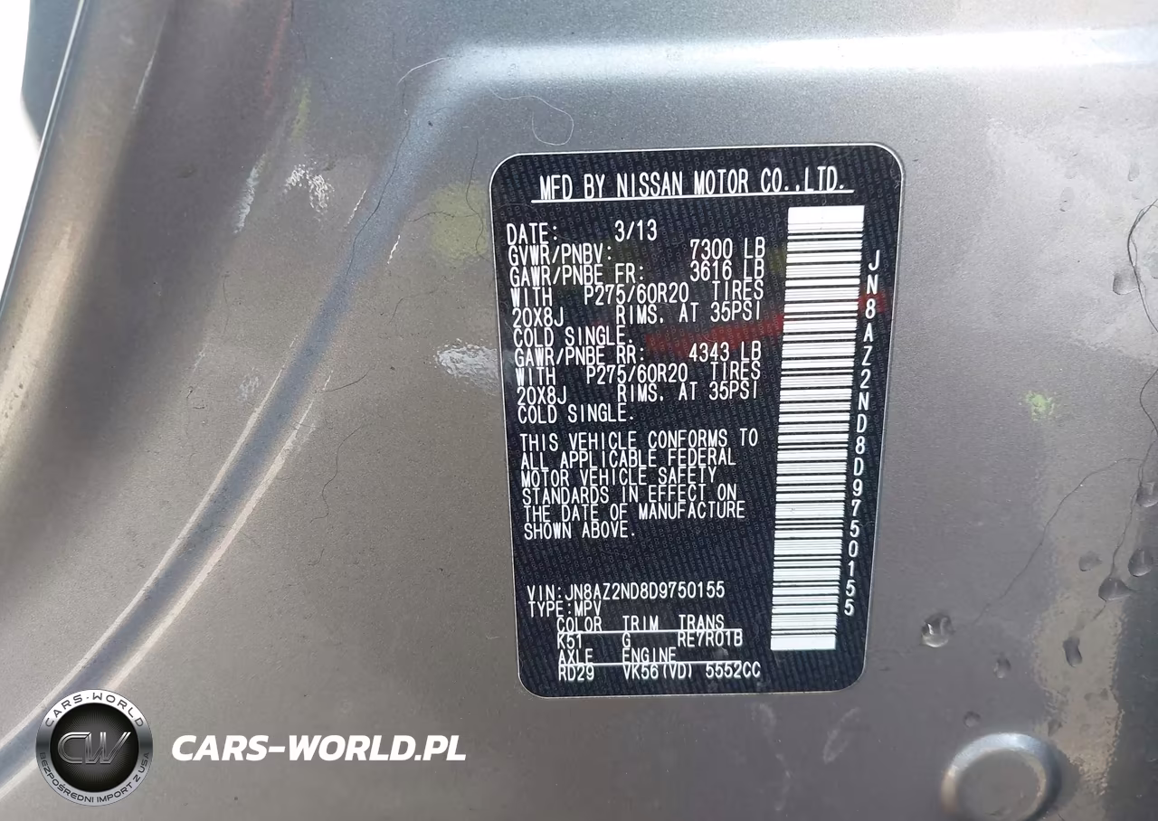 2013 Infiniti Qx56 VIN:JN8AZ2ND8D9750155 - 9