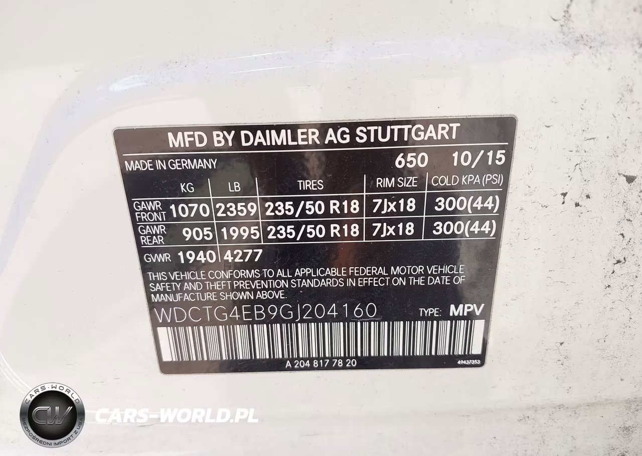 2016 Mercedes-Benz Gla 250 VIN:WDCTG4EB9GJ204160 - 9