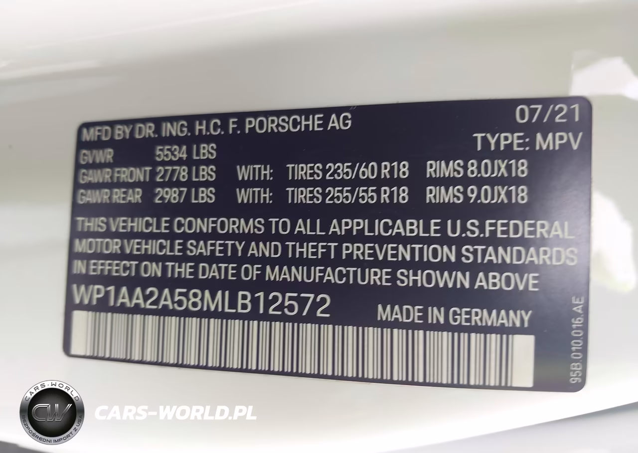 2021 Porsche Macan VIN:WP1AA2A58MLB12572 - 9
