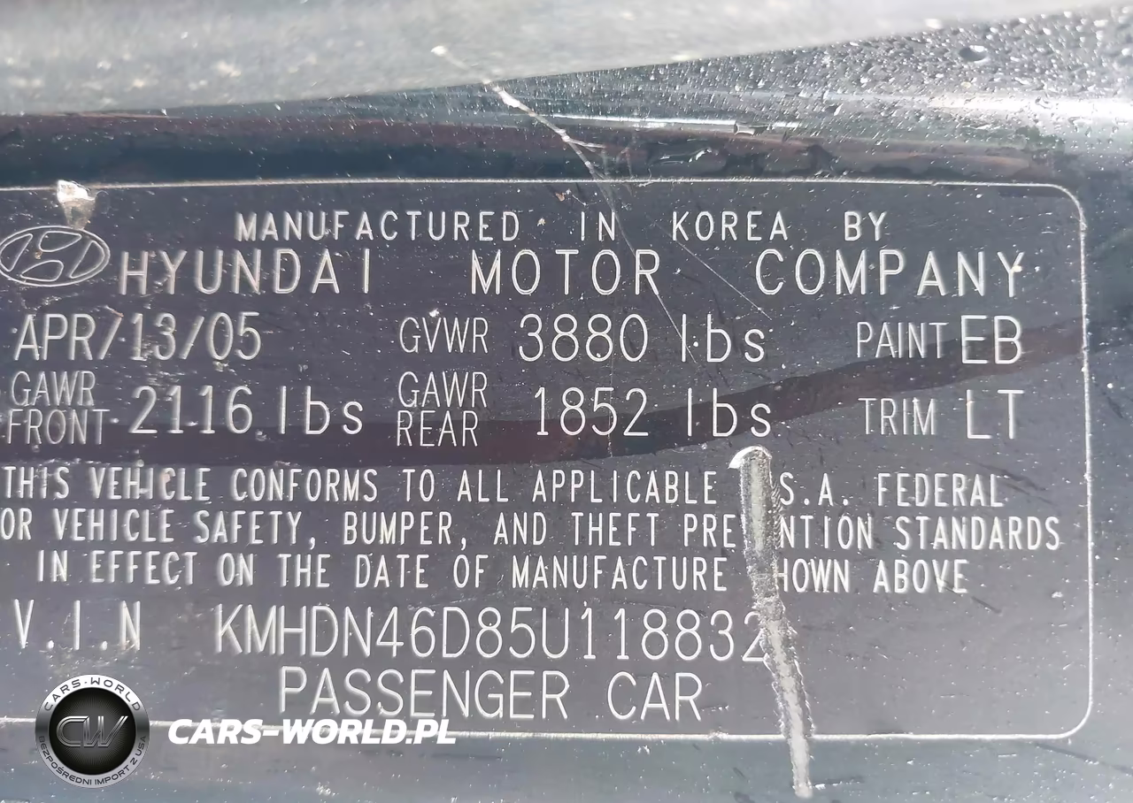 2005 Hyundai Elantra Gls-Gt VIN:KMHDN46D85U118832 - 9
