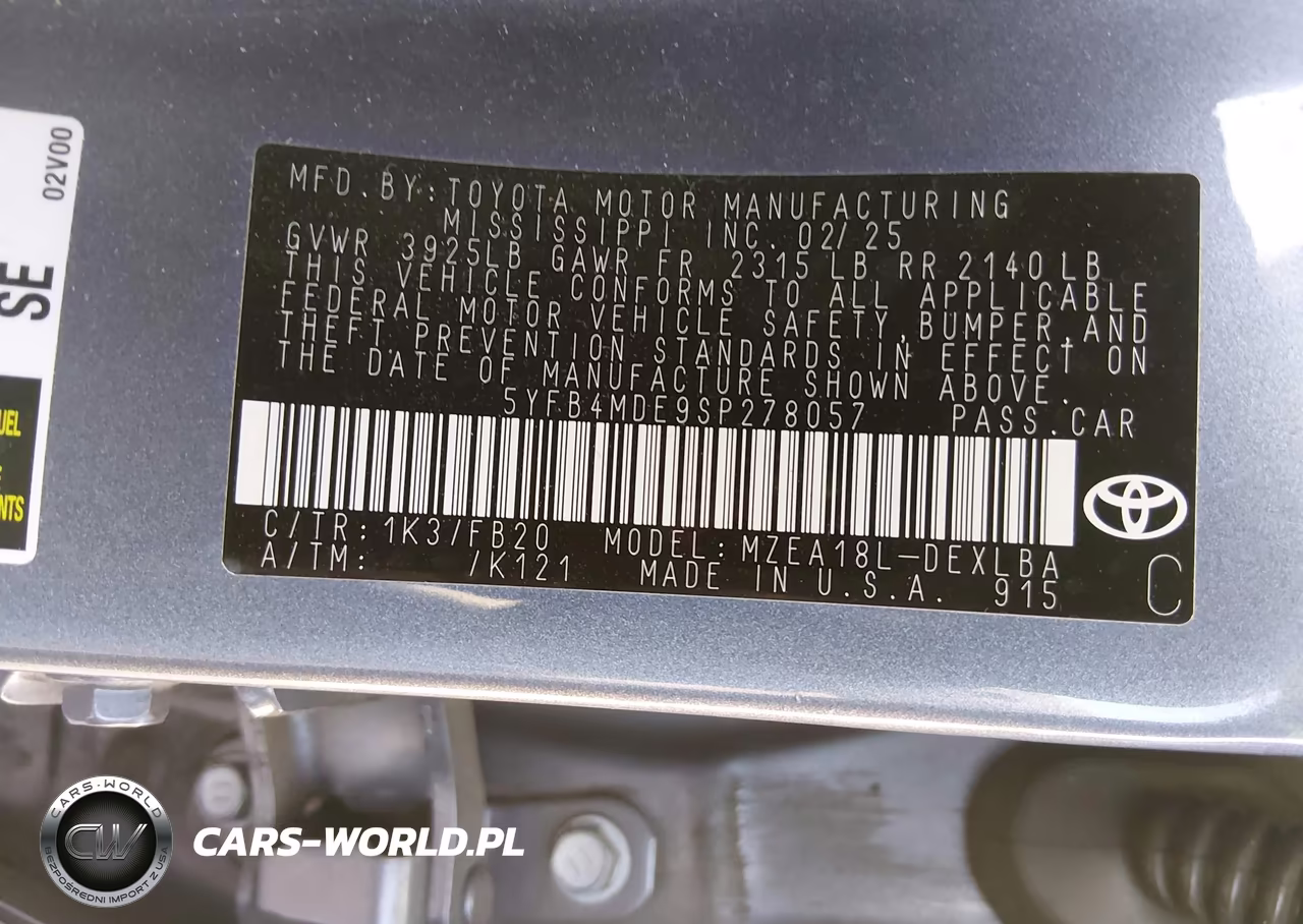 2025 Toyota Corolla Le VIN:5YFB4MDE9SP278057 - 9